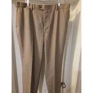 Louis Raphael Mens  Taupe 42X30" Hidden-Extension Band P Dress Pants Blend